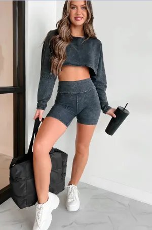 Acid Wash Legging Shorts