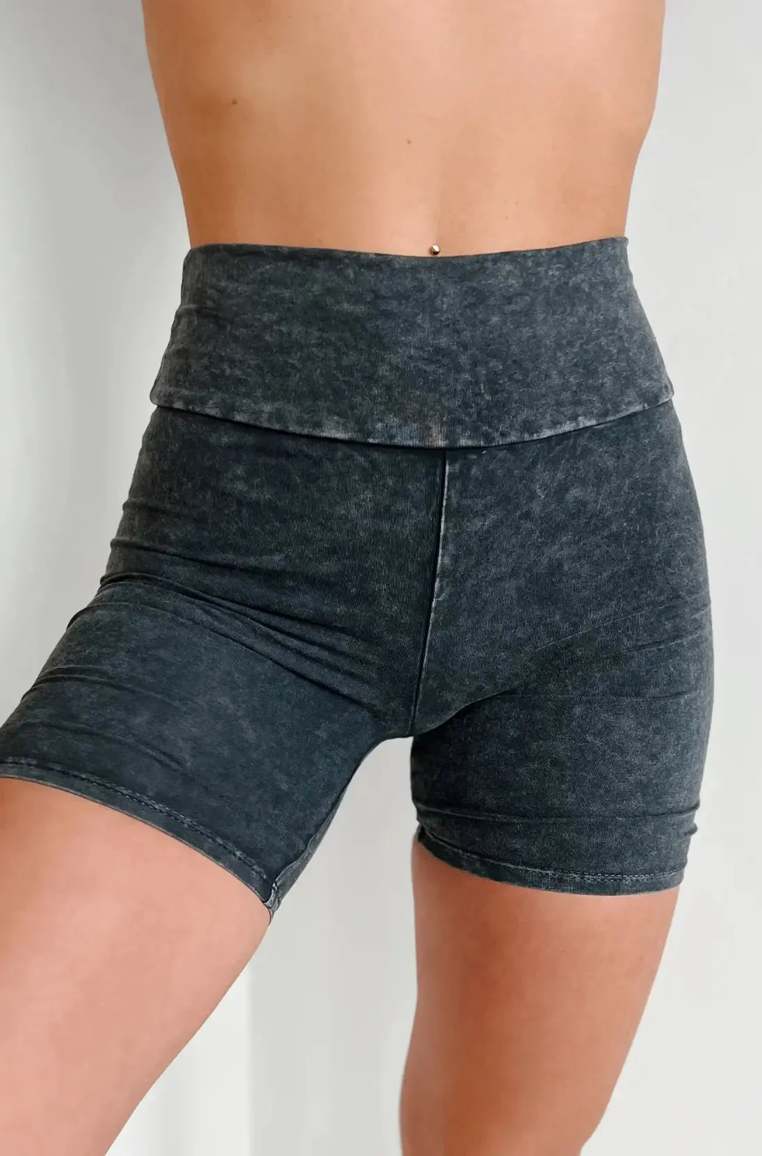 Acid Wash Legging Shorts