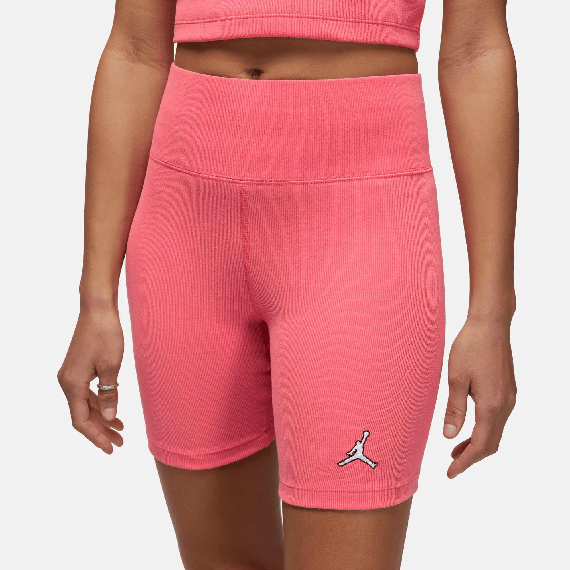 Air Jordan Women's Ribbed Pink Bike Shorts