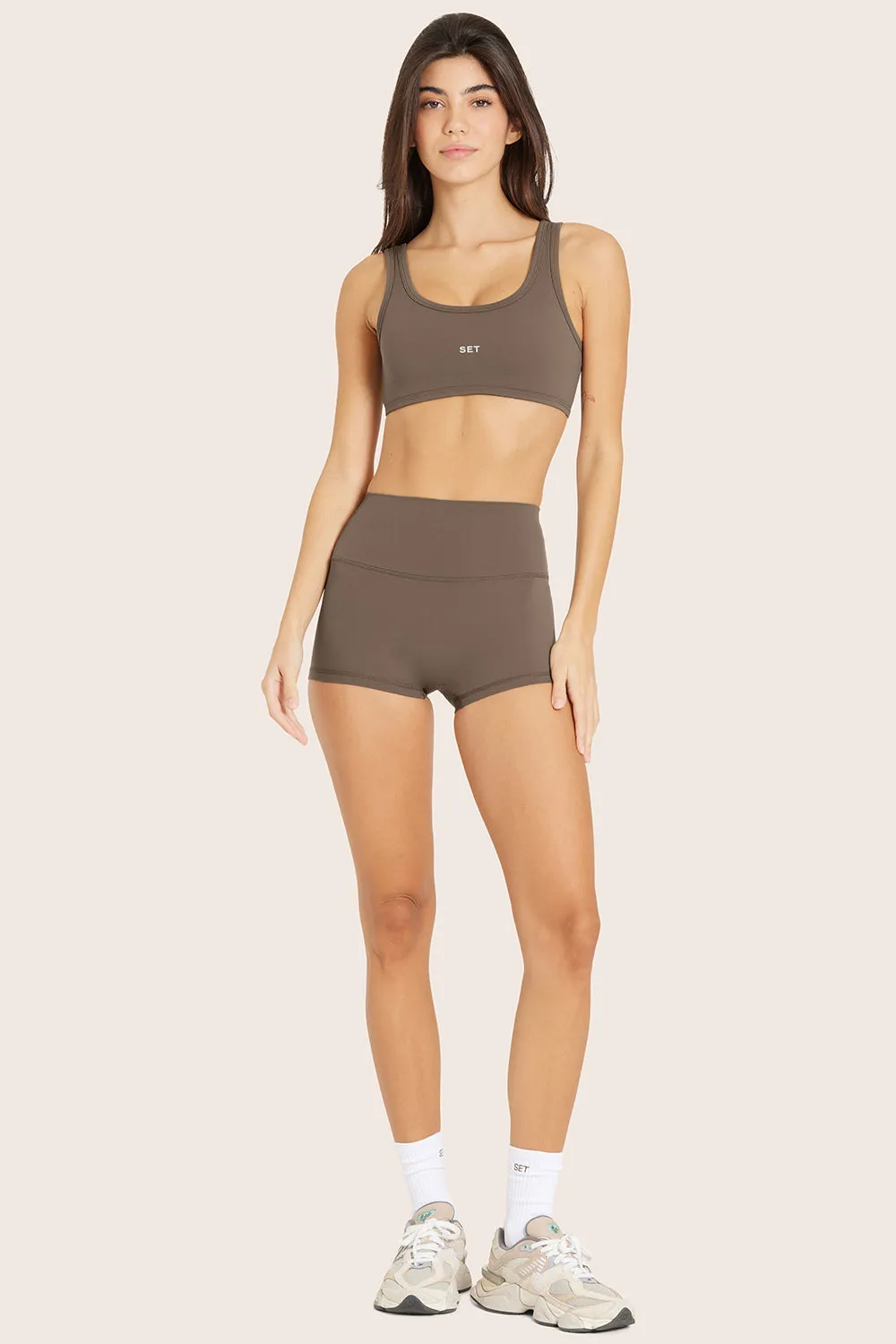 AIRLUXE™ BREATHE MINI SHORTS - TRUFFLE