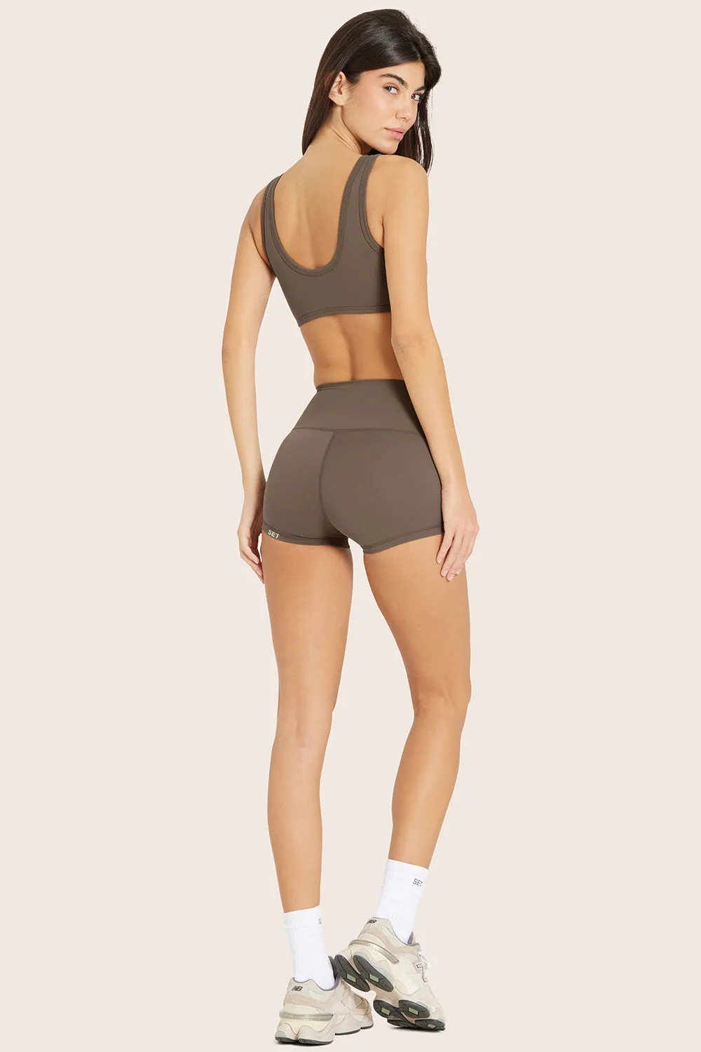 AIRLUXE™ BREATHE MINI SHORTS - TRUFFLE