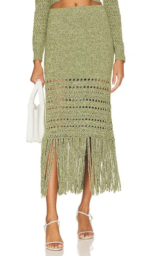 Amanda Uprichard Jayla Knit Skirt in Green