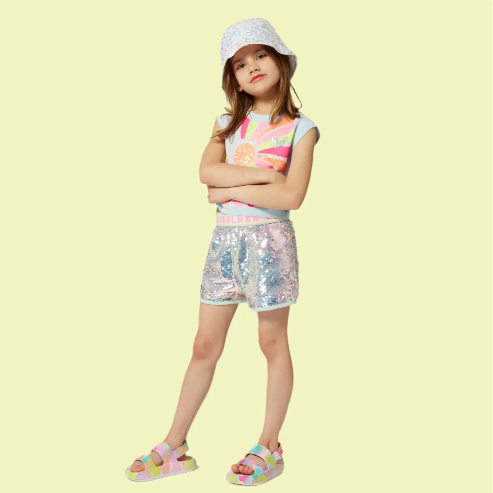 Billieblush Beach Glass Iridescent Sequin Shorts