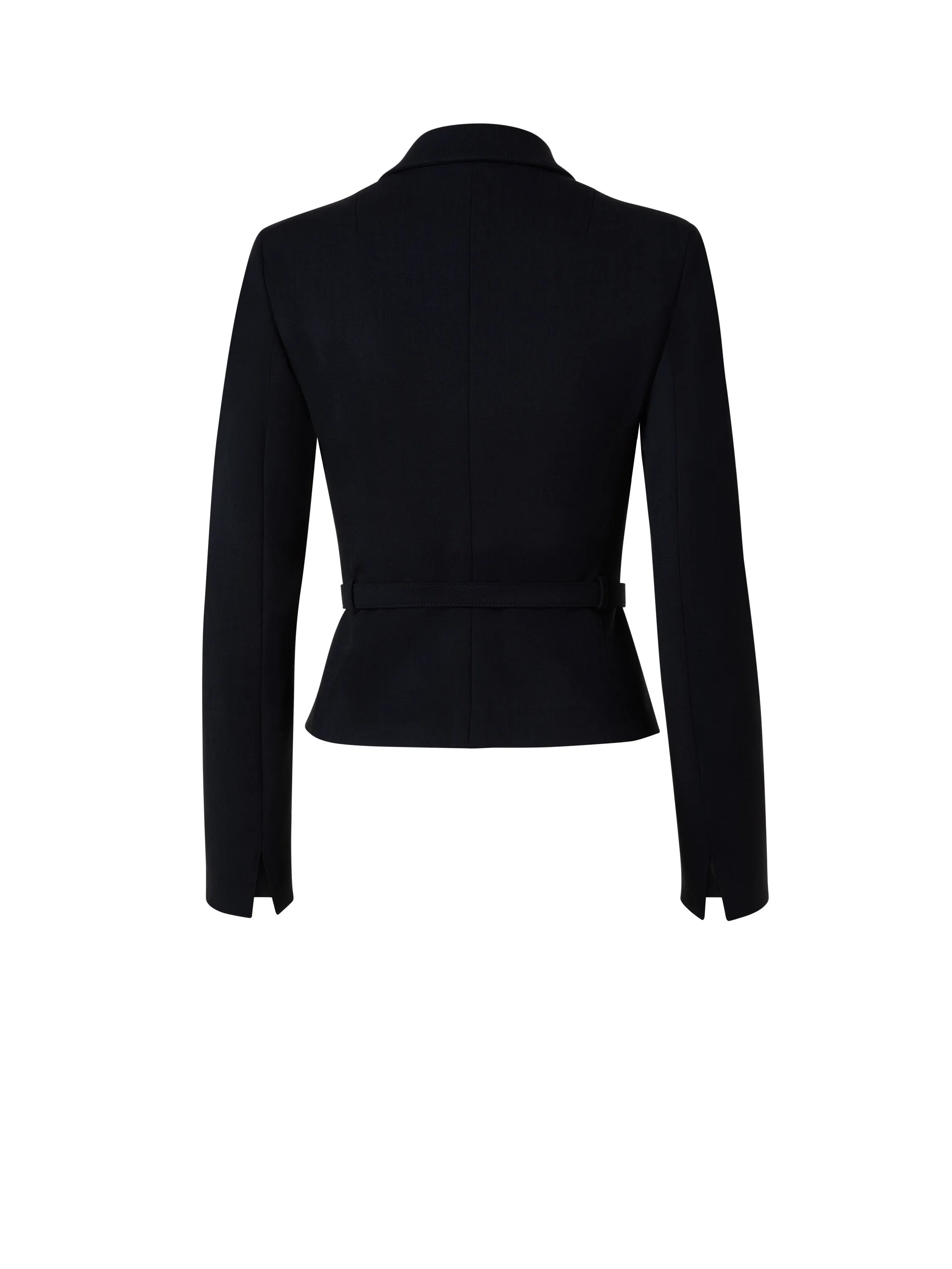 Black Wool Belted Classic Jacket