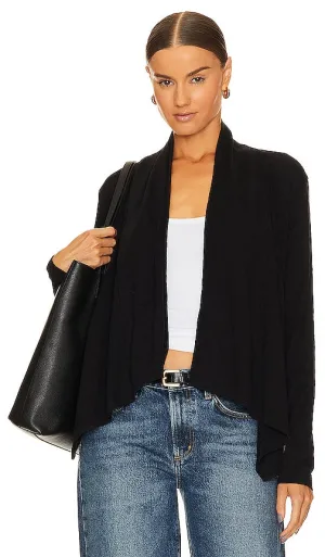 Bobi Flowy Cardigan in Black
