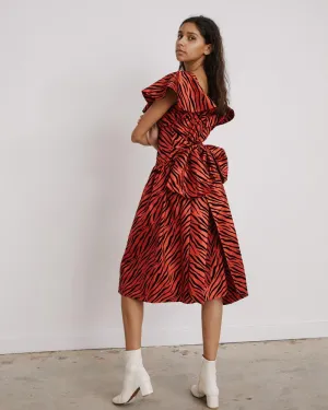 Bow Dress in Red Zebra
