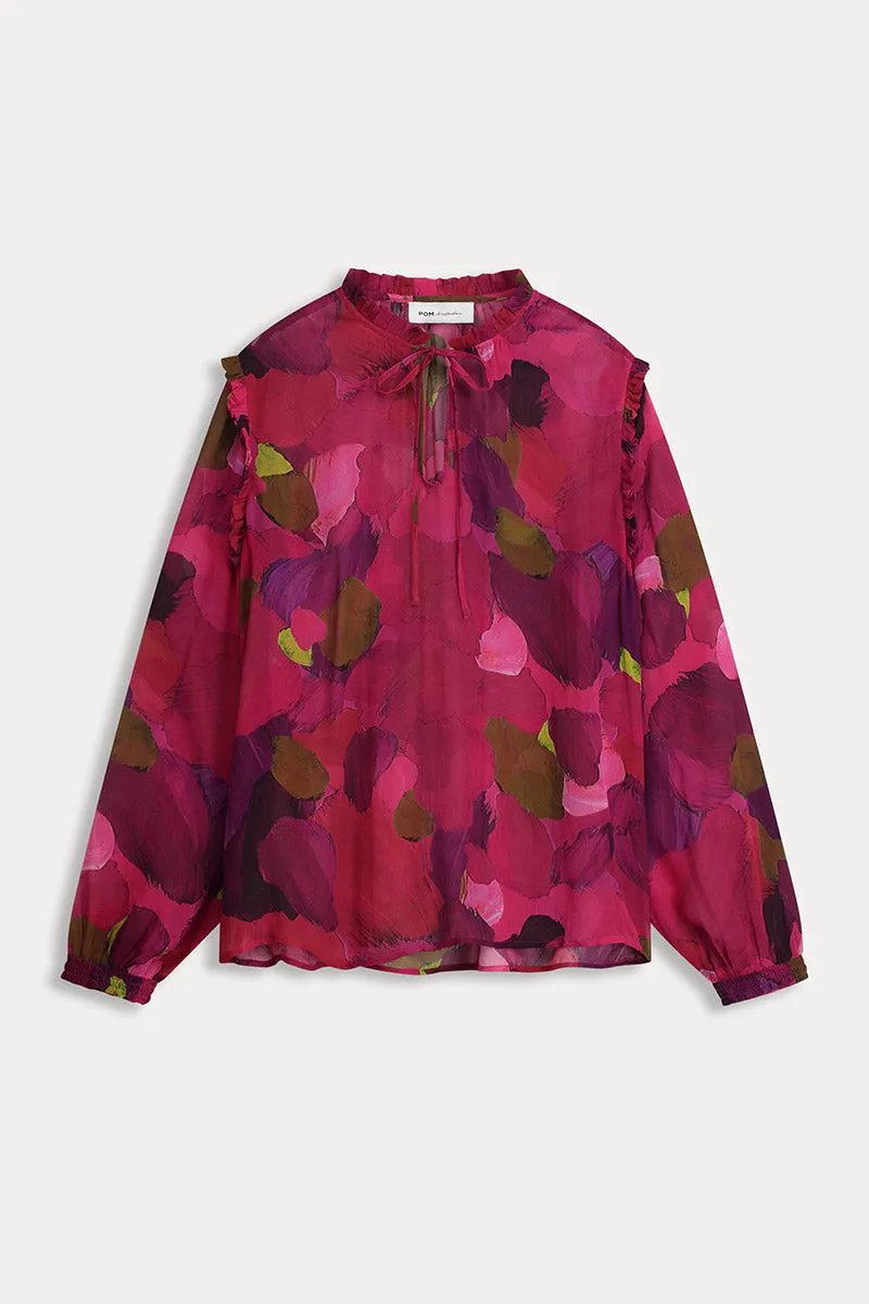 Brushwork Blouse SP7395 in Firey Pink by POM Amsterdam