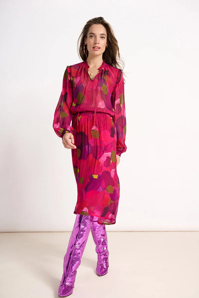 Brushwork Blouse SP7395 in Firey Pink by POM Amsterdam