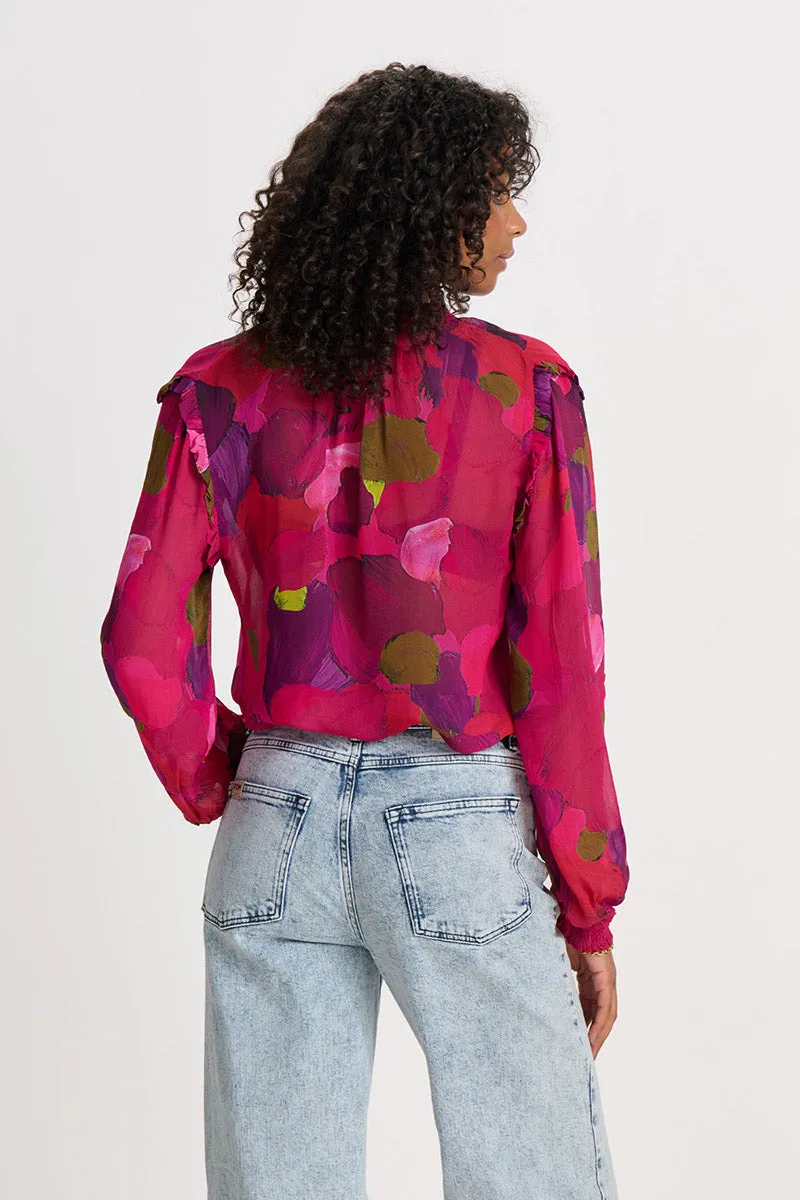 Brushwork Blouse SP7395 in Firey Pink by POM Amsterdam