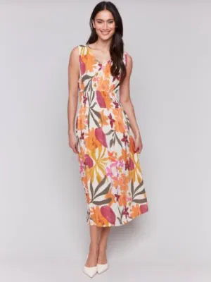 CHARLIE B SMOCKED WAIST DRESS