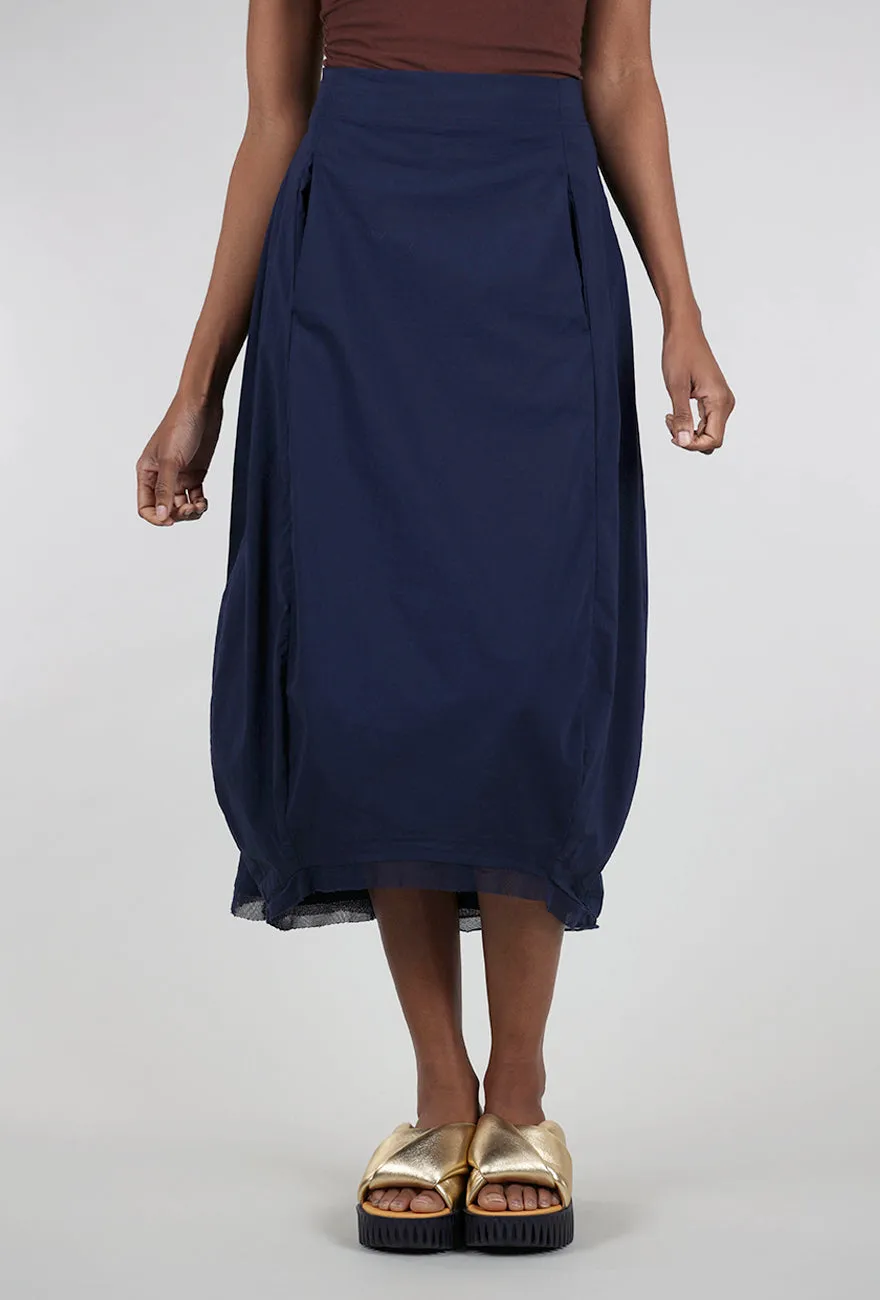 CLT Mesh Details A-Line Skirt, Navy