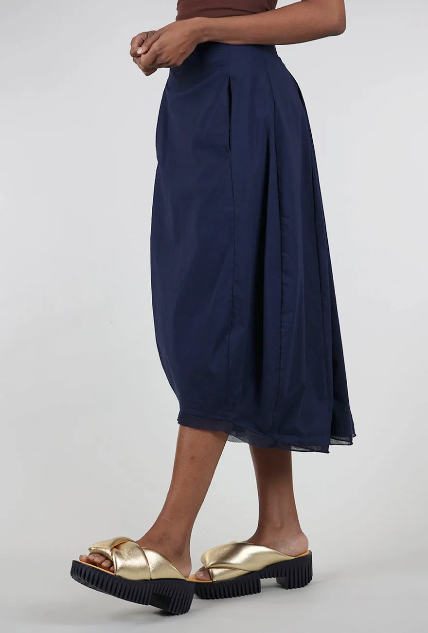 CLT Mesh Details A-Line Skirt, Navy
