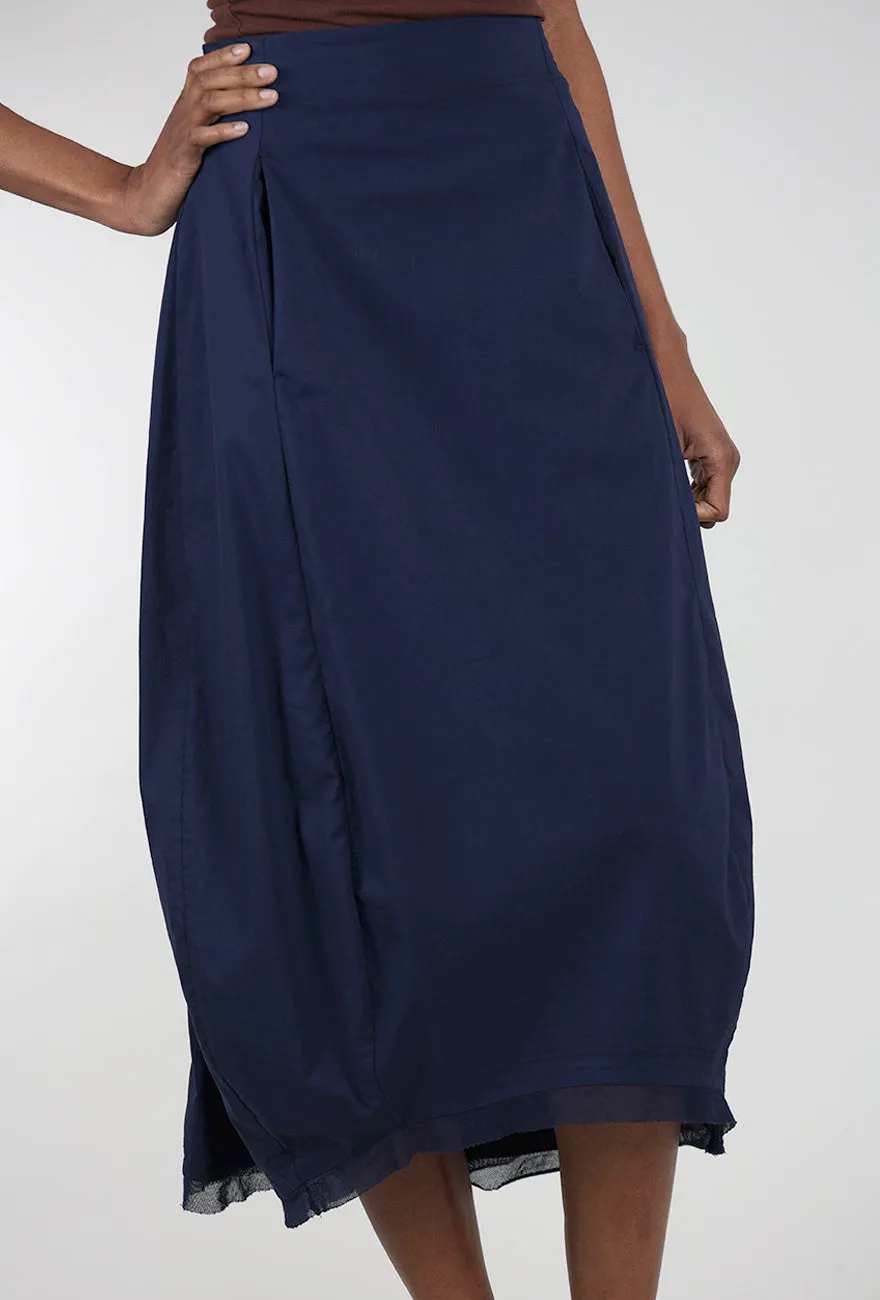 CLT Mesh Details A-Line Skirt, Navy