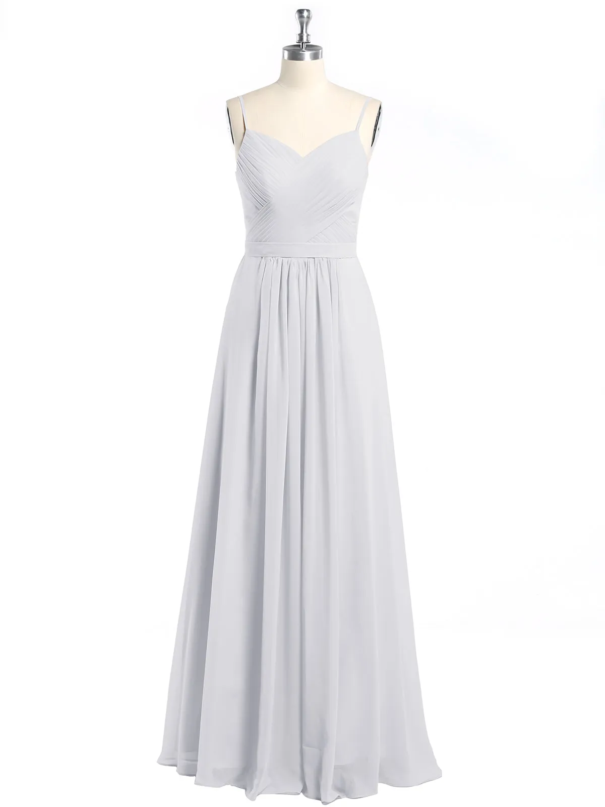 Cross Pleated Bodice Spaghetti Strap Dresses White Plus Size