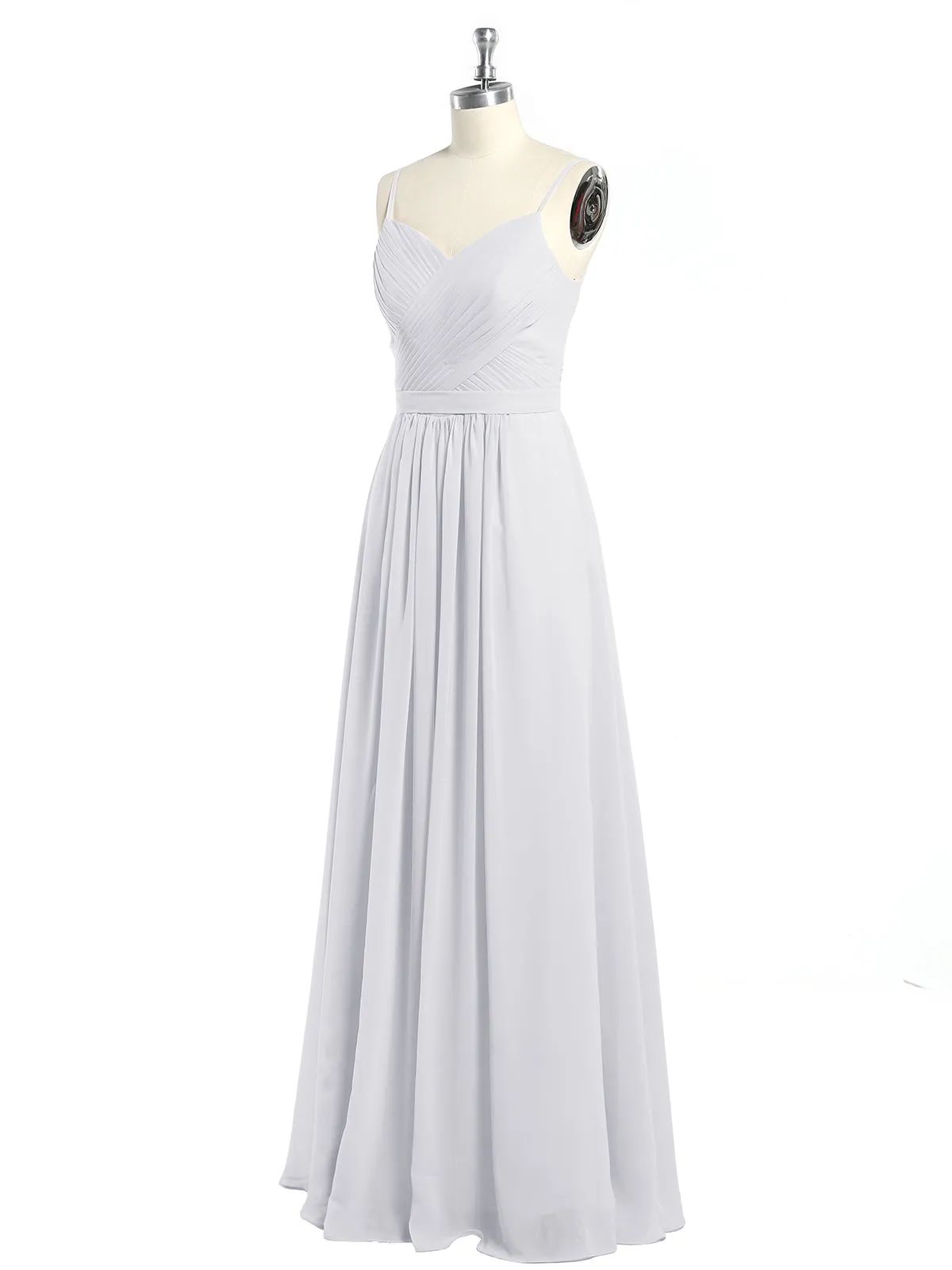 Cross Pleated Bodice Spaghetti Strap Dresses White Plus Size