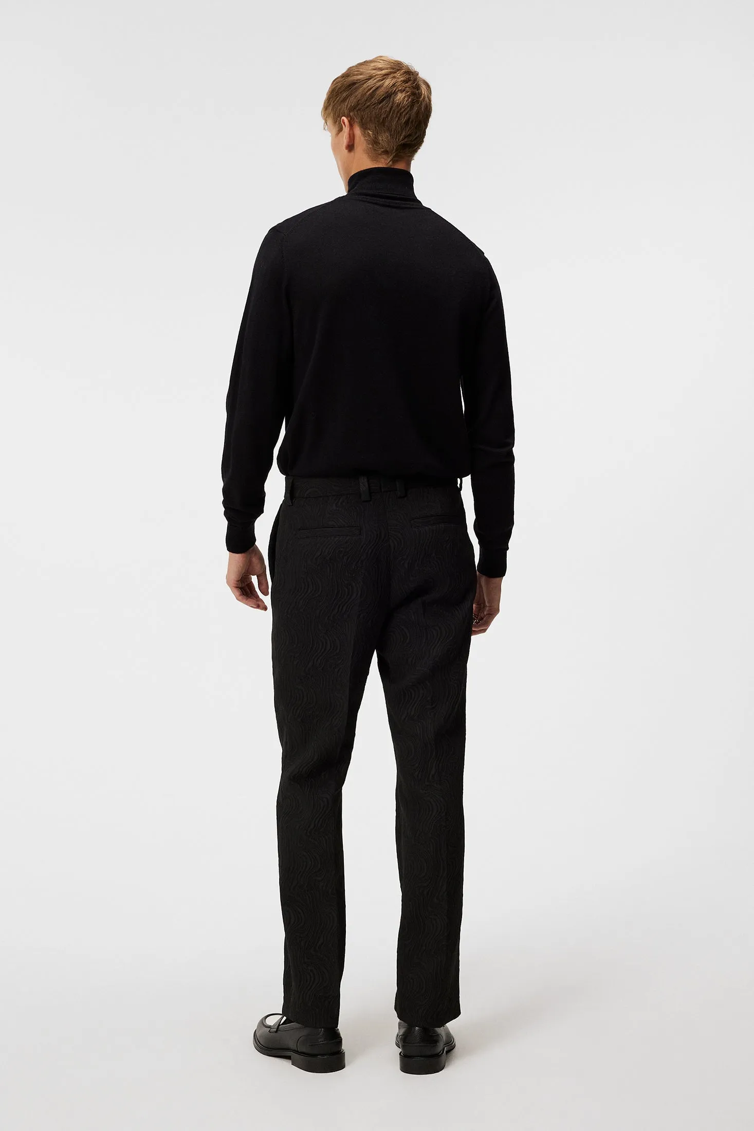 Dropper Jacquard Swirl Pants / Black
