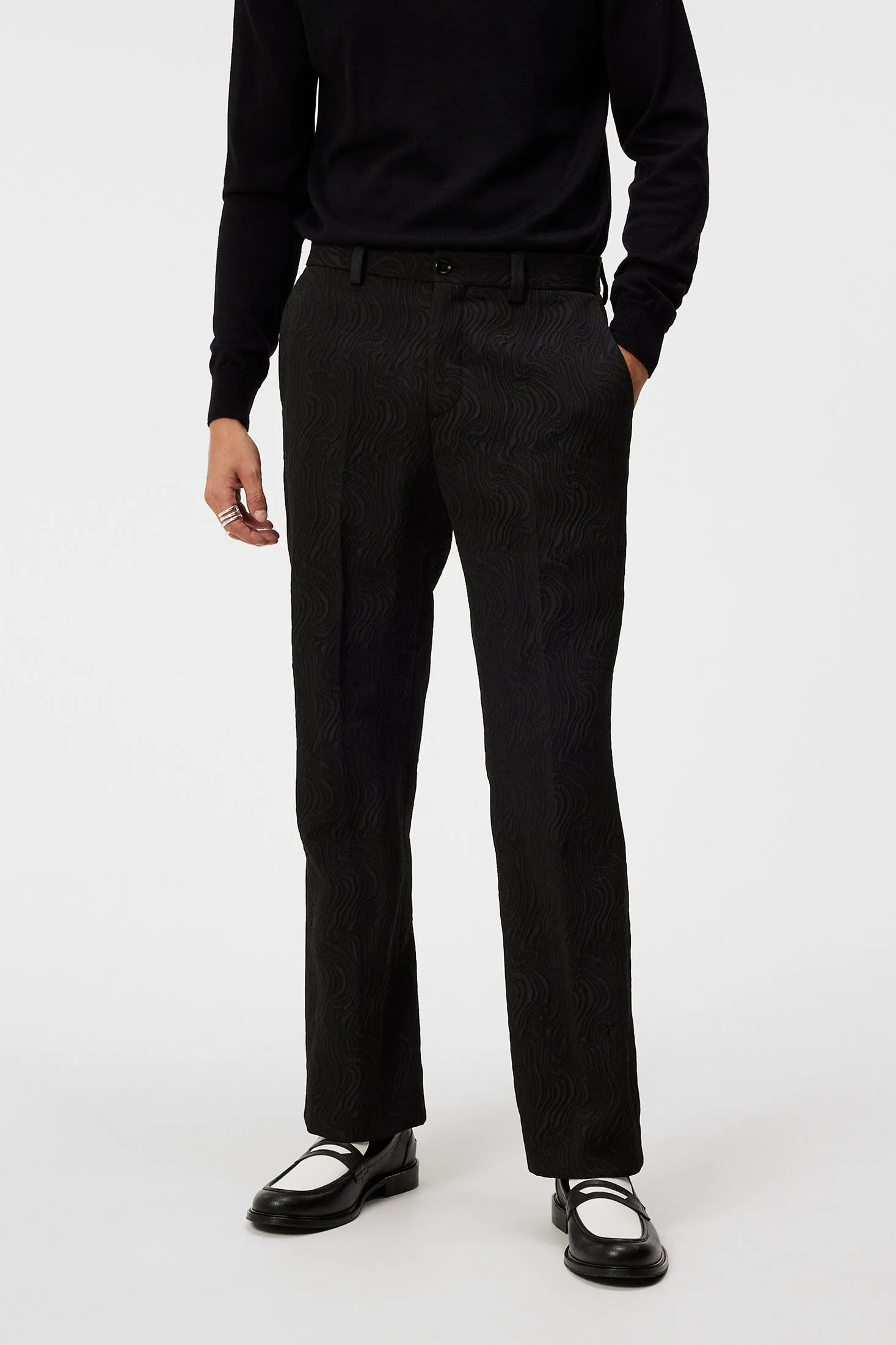 Dropper Jacquard Swirl Pants / Black