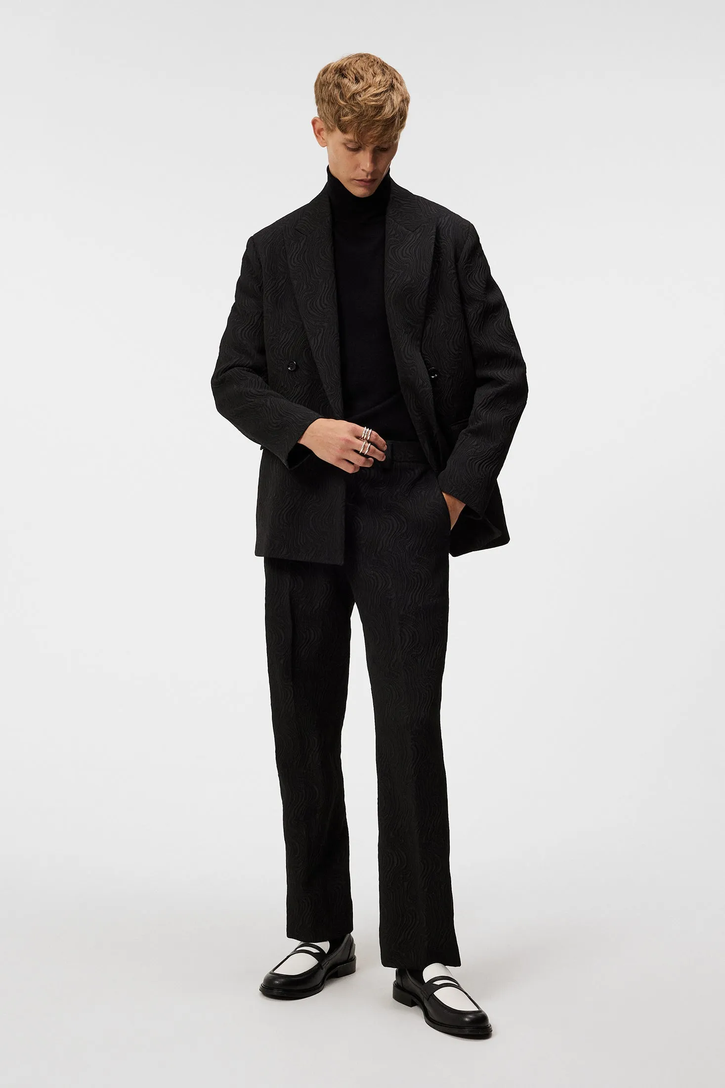 Dropper Jacquard Swirl Pants / Black