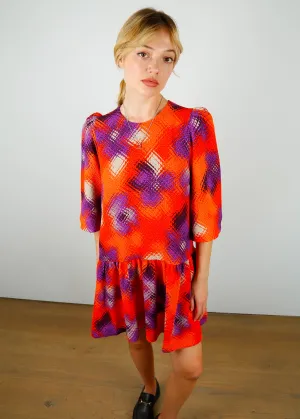 EA Eclown Wide Sleeve Mini Dress in Peach Passion