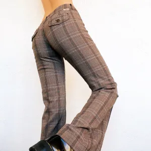 Early 2000s Plaid Flare Pants (XS)