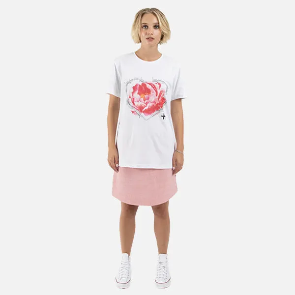 Federation Caged Rose Rush Tee - White