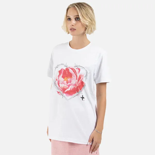 Federation Caged Rose Rush Tee - White