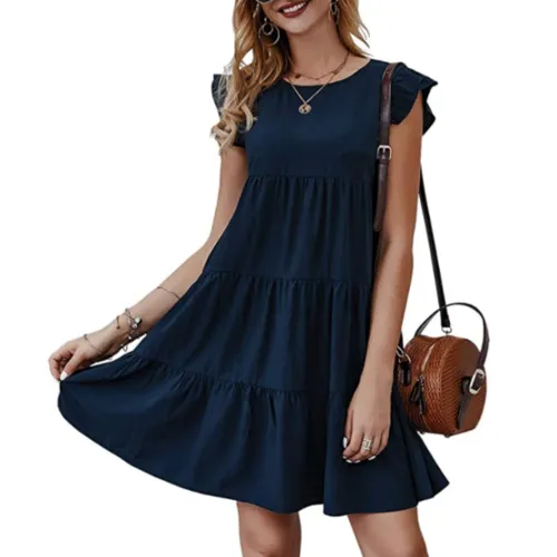 Flowy Cap Sleeves Dress | CozyCouture®