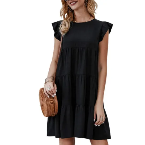 Flowy Cap Sleeves Dress | CozyCouture®