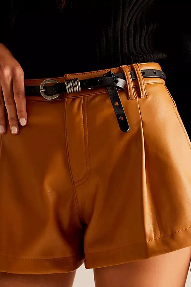 Free People We The Free Free Reign Vegan Shorts in Brown