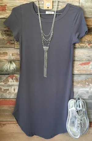 Fun in the Sun Tunic Dress: Slate Grey