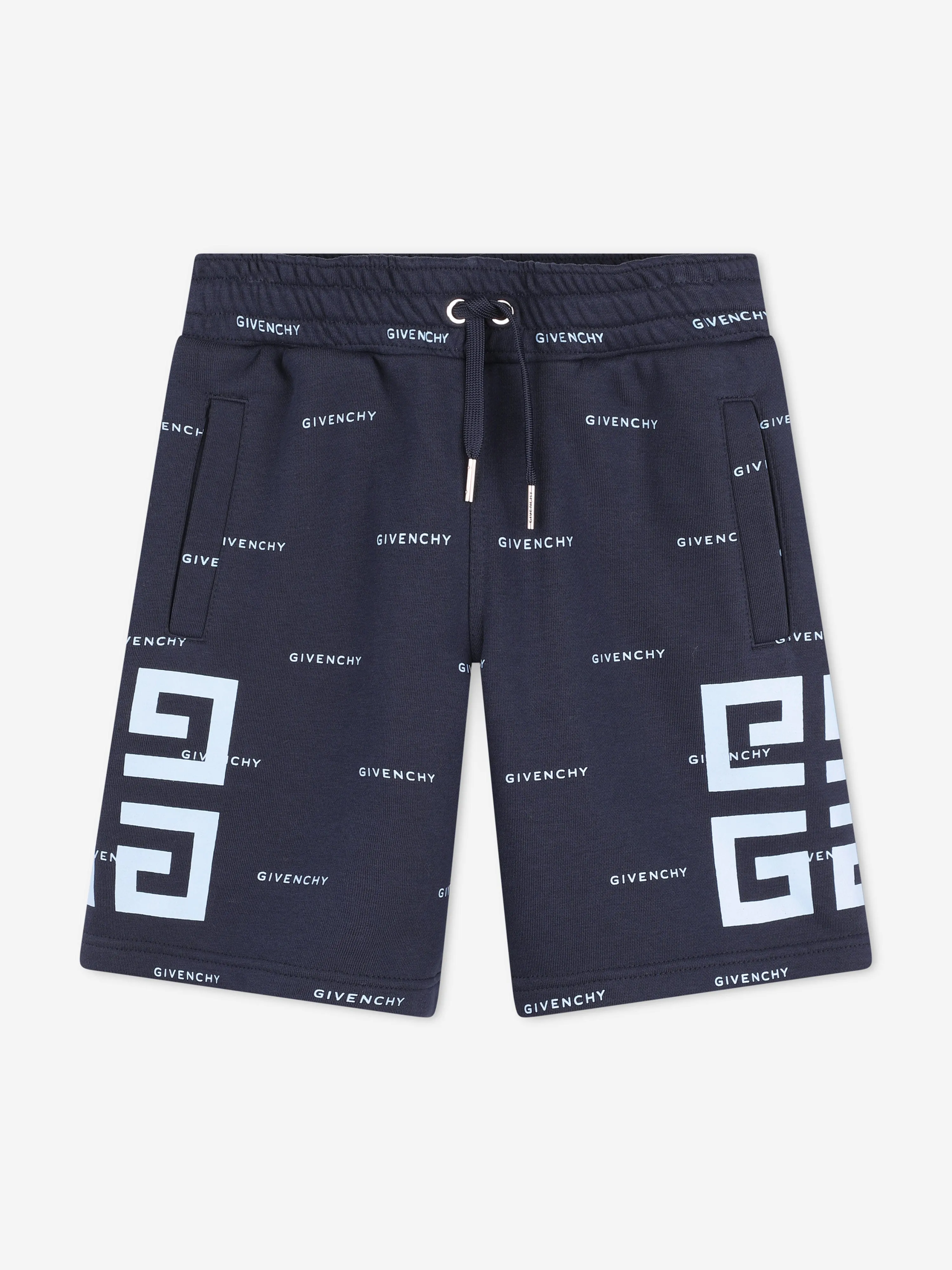 Givenchy Boys 4G Logo Bermuda Shorts in Navy