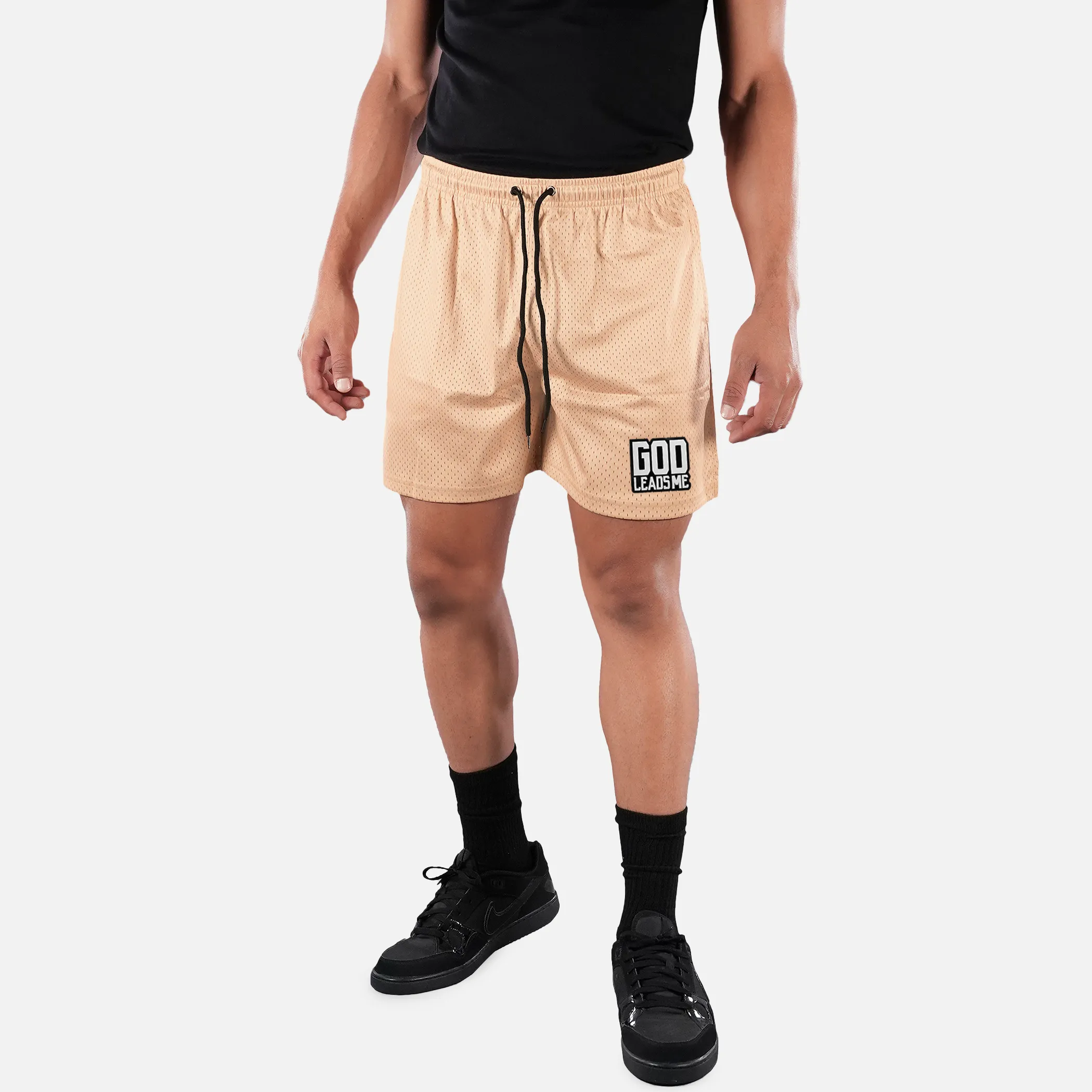 God Leads Me Patch Shorts - 7"