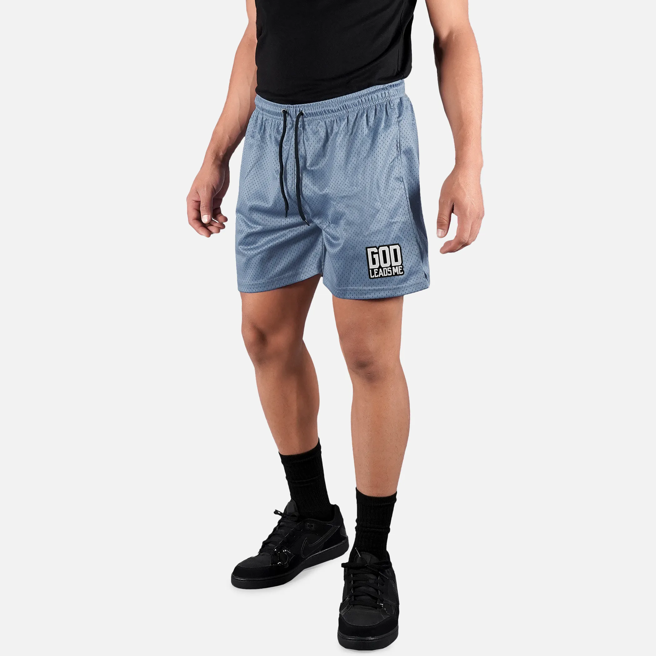 God Leads Me Patch Shorts - 7"