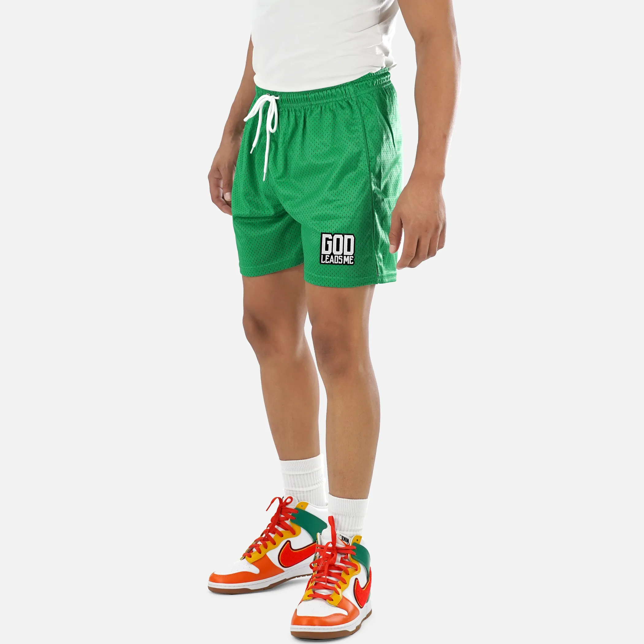 God Leads Me Patch Shorts - 7"