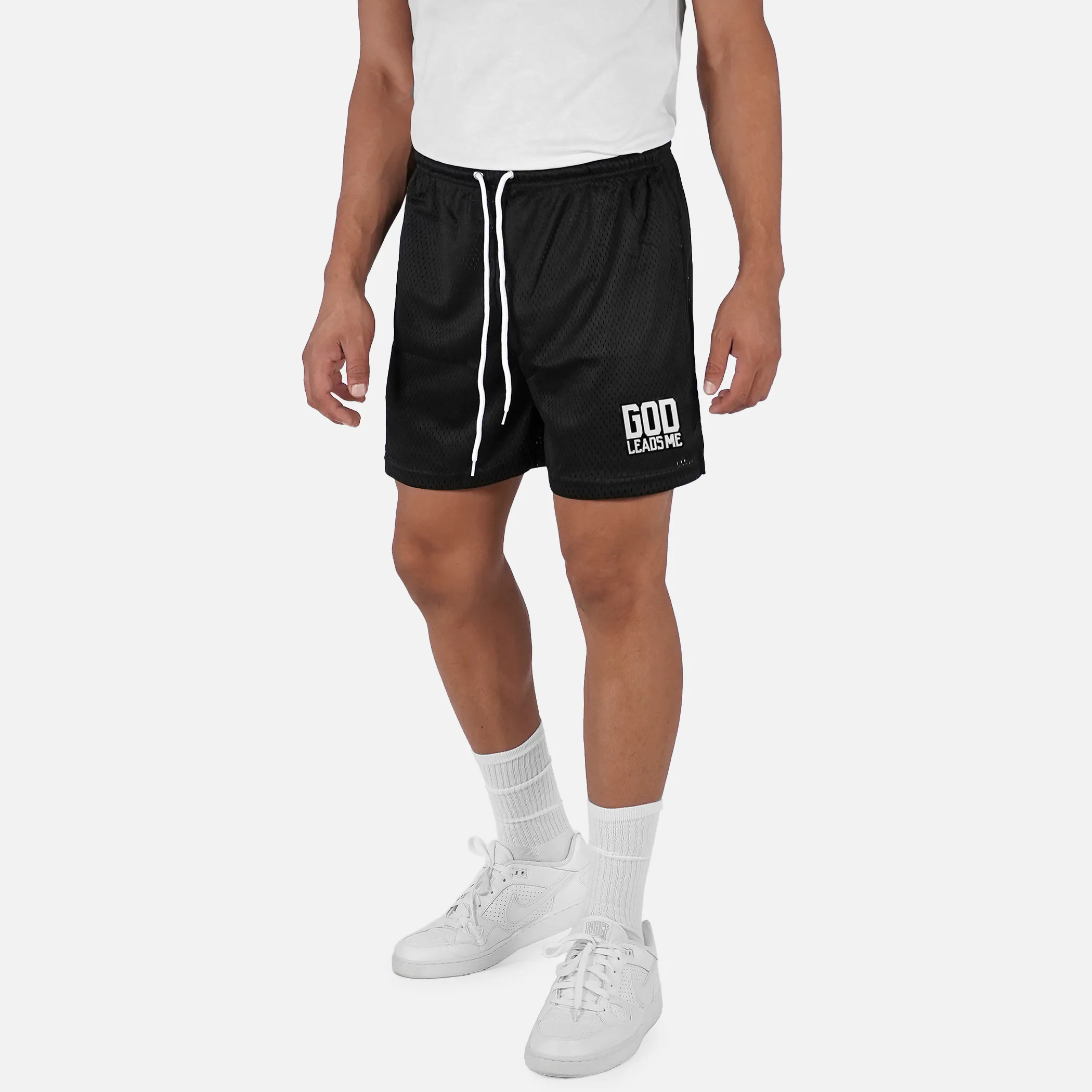 God Leads Me Patch Shorts - 7"