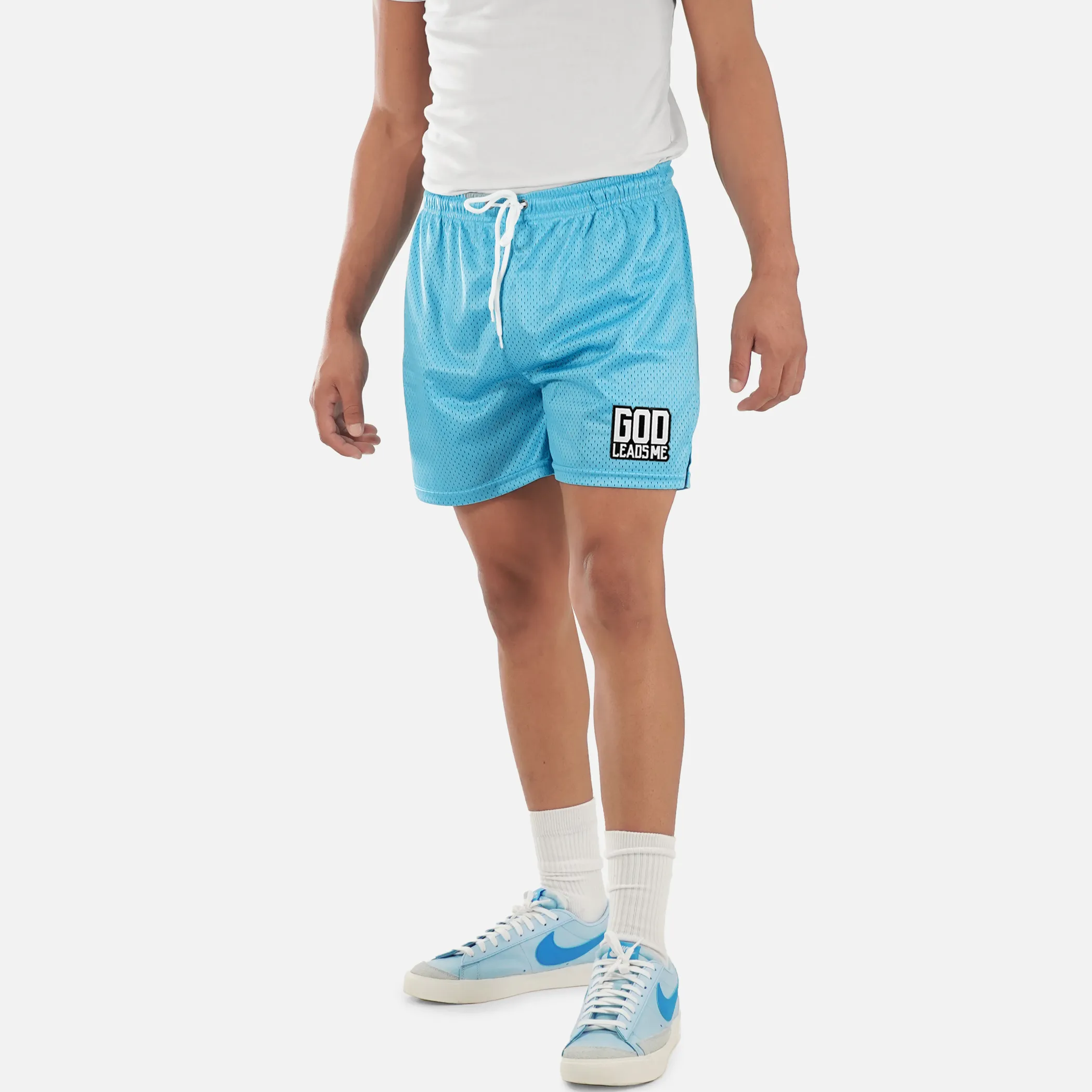 God Leads Me Patch Shorts - 7"
