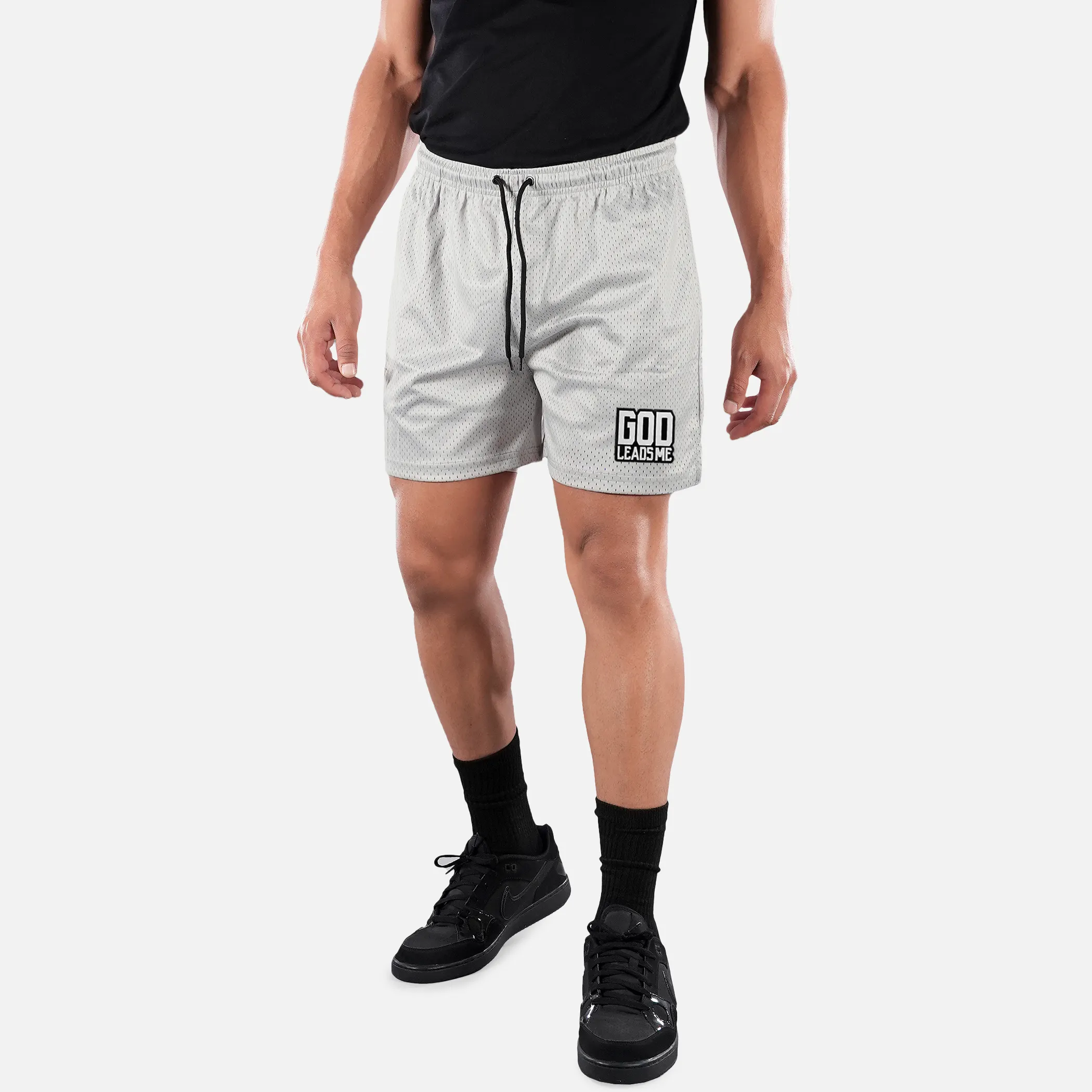 God Leads Me Patch Shorts - 7"