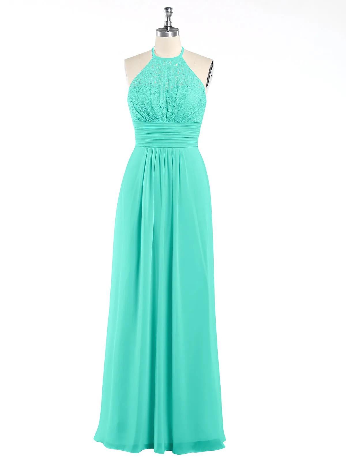 Halter Chiffon And Lace Long Dresses Spa Plus Size