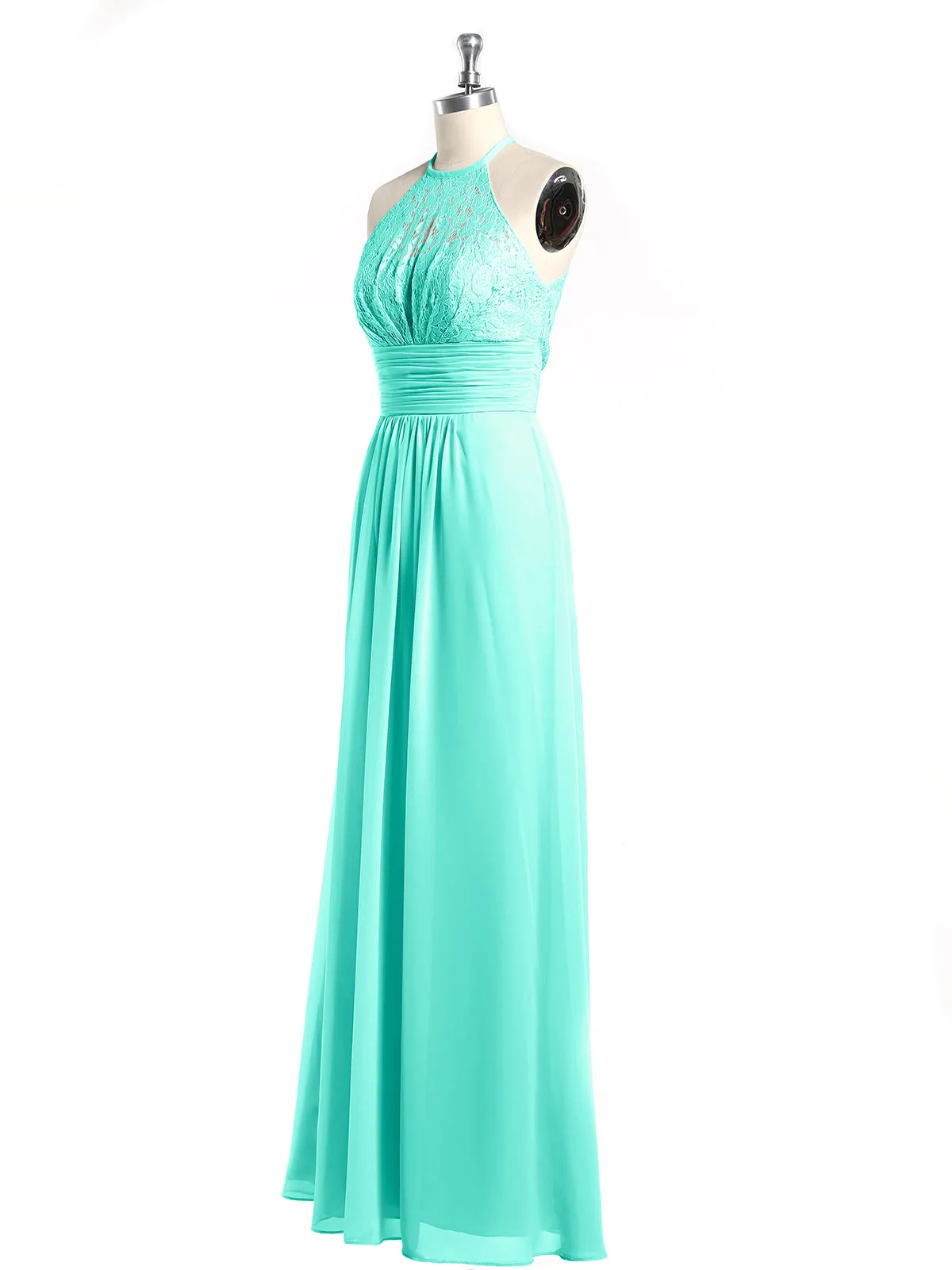 Halter Chiffon And Lace Long Dresses Spa Plus Size