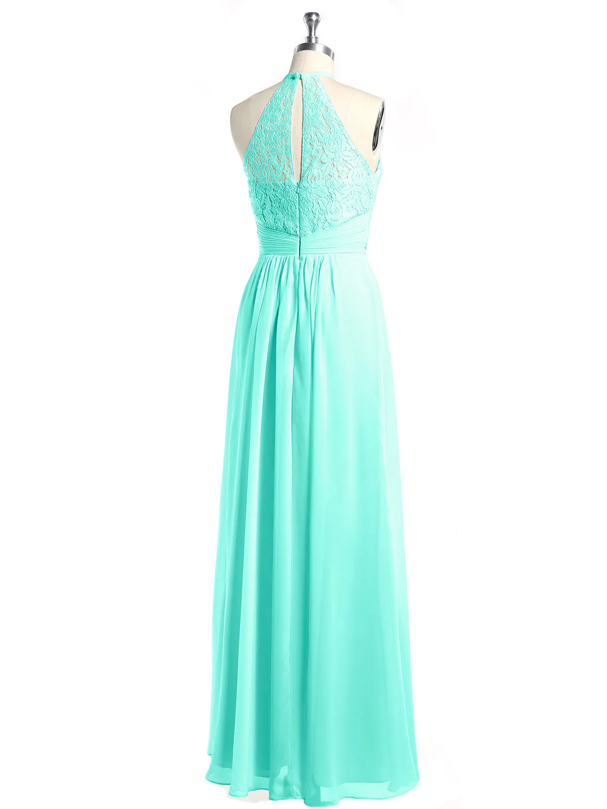 Halter Chiffon And Lace Long Dresses Spa Plus Size