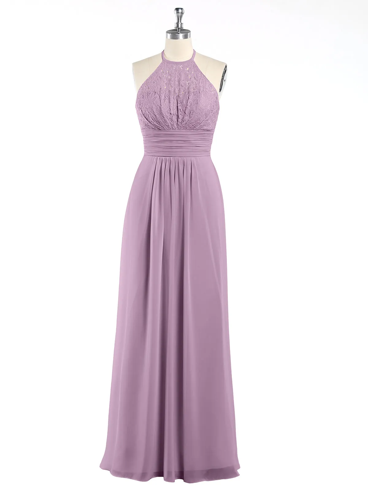 Halter Chiffon And Lace Long Dresses Wisteria Plus Size
