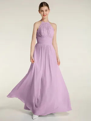 Halter Chiffon And Lace Long Dresses Wisteria Plus Size