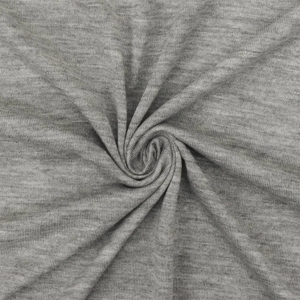 Heather Simple Gray-Gray Stretch Rayon Jersey Knit Fabric