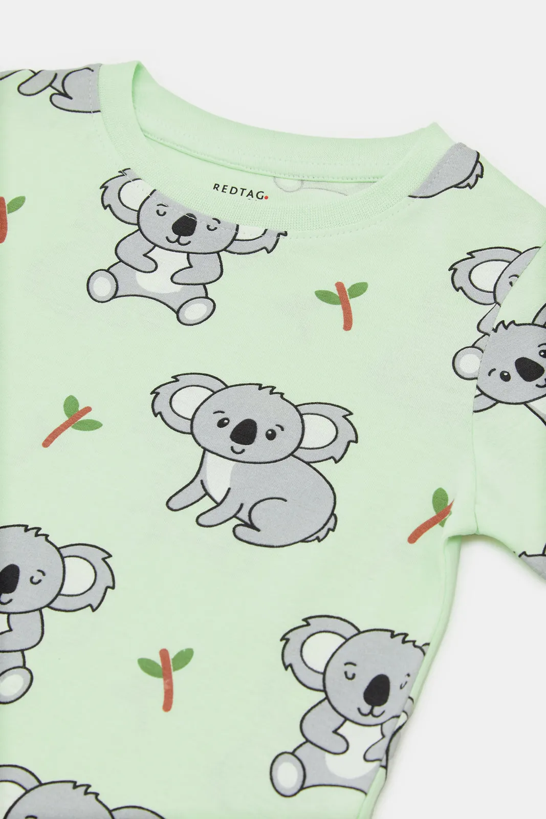 Infant Boys Mint Printed Pyjama Set (2 Piece)