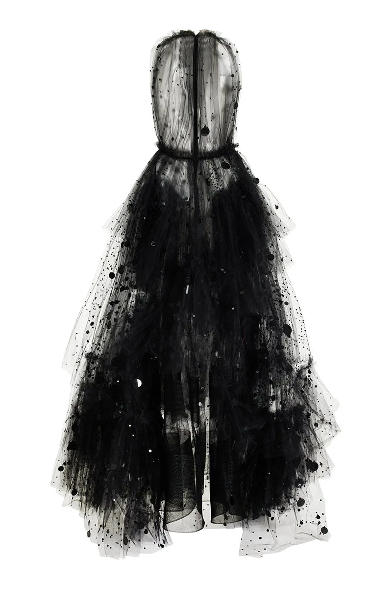 Kennedy Sequined Graceful Tulle Maxi Dress