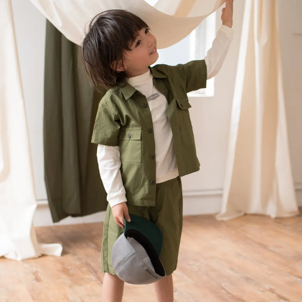 Khaki Fatigue Shorts