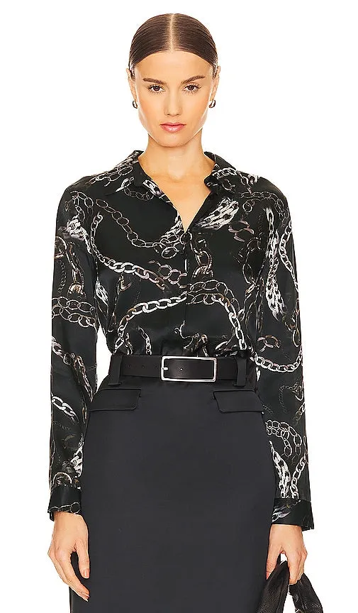 L'AGENCE Tyler Long Sleeve Shirt in Black