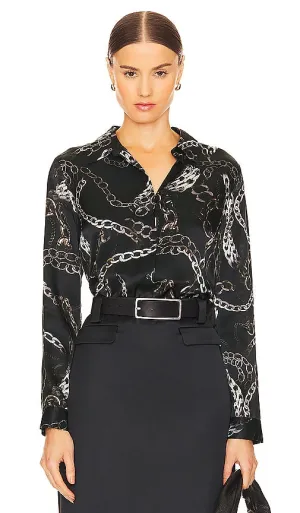 L'AGENCE Tyler Long Sleeve Shirt in Black
