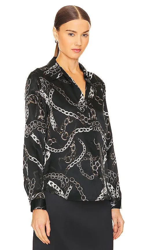 L'AGENCE Tyler Long Sleeve Shirt in Black