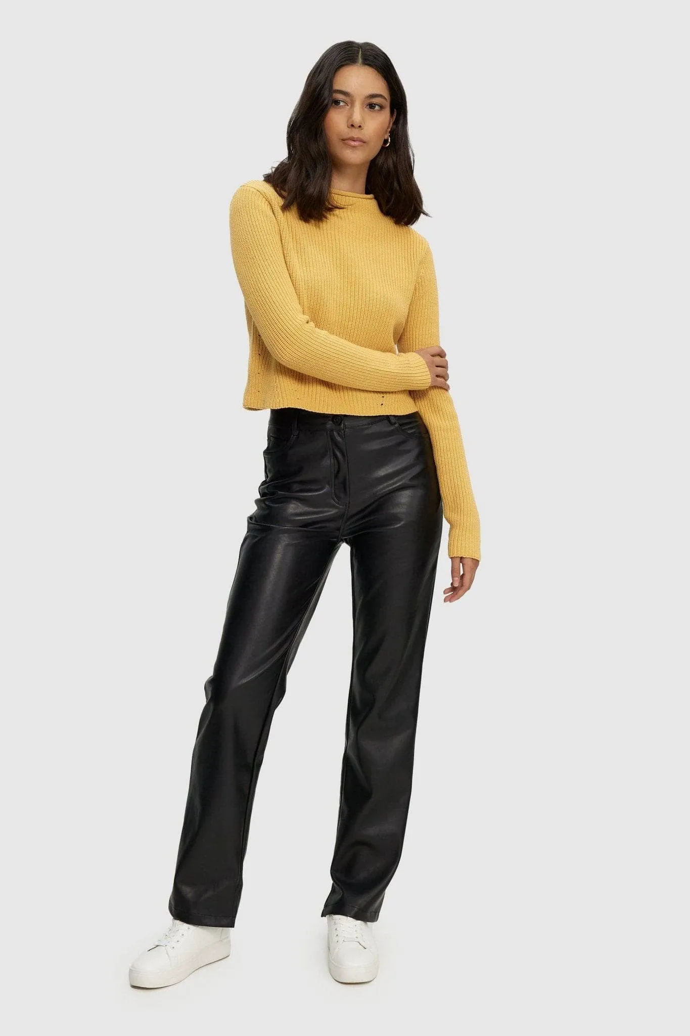Leather Straight Fit